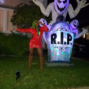 PU Red Leather Dress